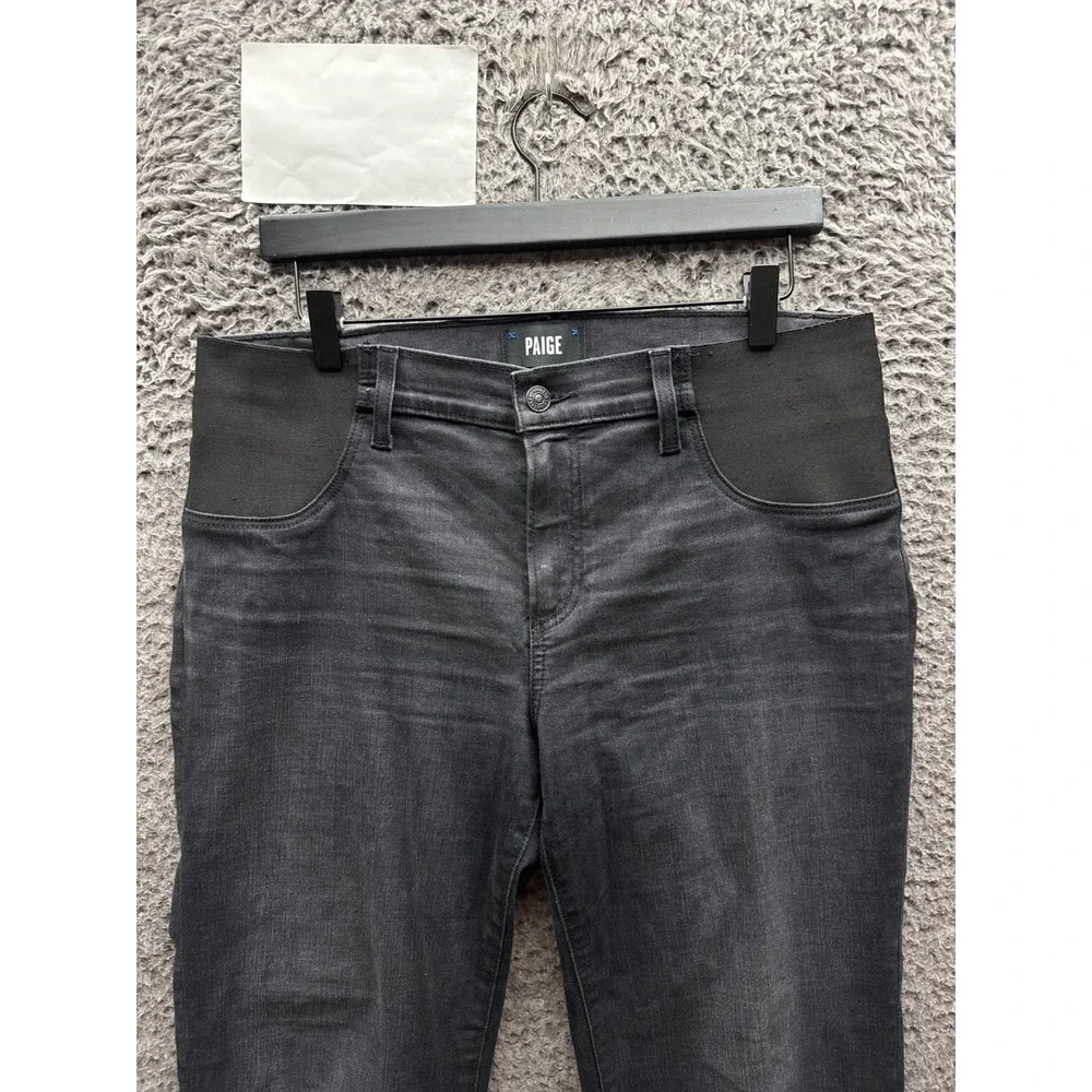 Paige Noella Straight Maternity Denim Jean Black Willow Womens Size 28